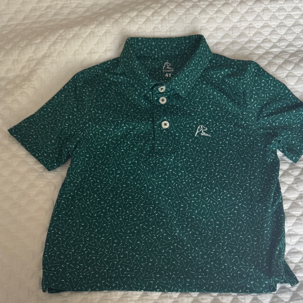 Rhoback Boys' Green Patterned Polo Shirt
